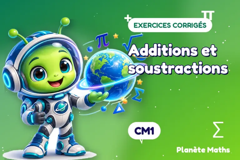 Exercices corrigés de maths en CM1 : Additions et soustractions — Zyro, l’explorateur de Planète Maths