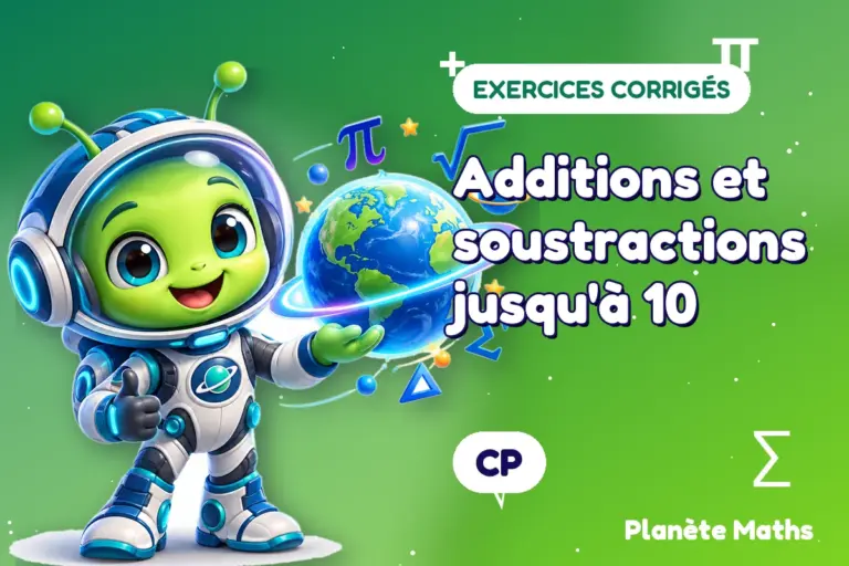 Exercices corrigés de maths en CP : Additions et soustractions jusqu'à 10 — Zyro, l’explorateur de Planète Maths