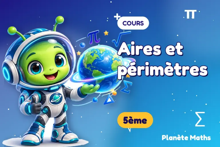 Cours de maths en 5ème : Aires et périmètres — Zyro, l’explorateur de Planète Maths