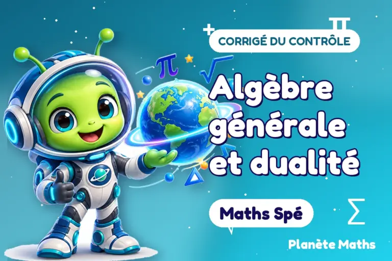 Corrigés de contrôles de maths en Maths Spé : Algèbre générale et dualité — Zyro, l’explorateur de Planète Maths