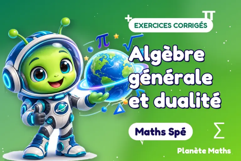 Exercices corrigés de maths en Maths Spé : Algèbre générale et dualité — Zyro, l’explorateur de Planète Maths