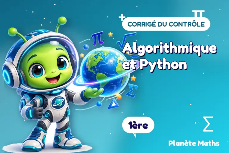 Corrigés de contrôles de maths en 1ère : Algorithmique et Python — Zyro, l’explorateur de Planète Maths