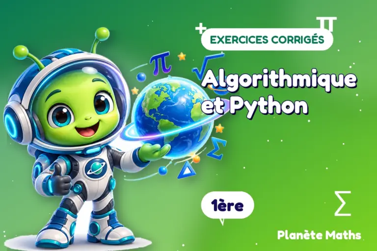 Exercices corrigés de maths en 1ère : Algorithmique et Python — Zyro, l’explorateur de Planète Maths