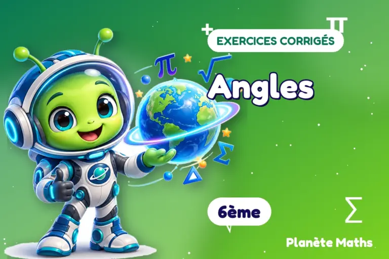 Exercices corrigés de maths en 6ème : Angles — Zyro, l’explorateur de Planète Maths