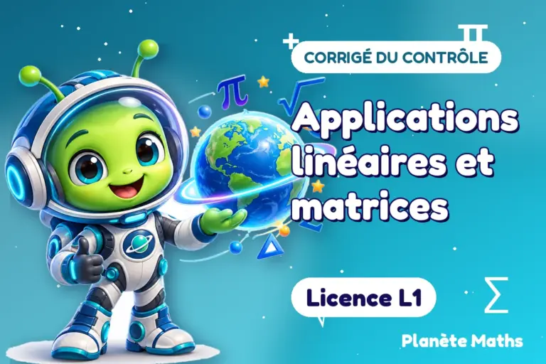 Corrigés de contrôles de maths en Licence L1 : Applications linéaires et matrices — Zyro, l’explorateur de Planète Maths