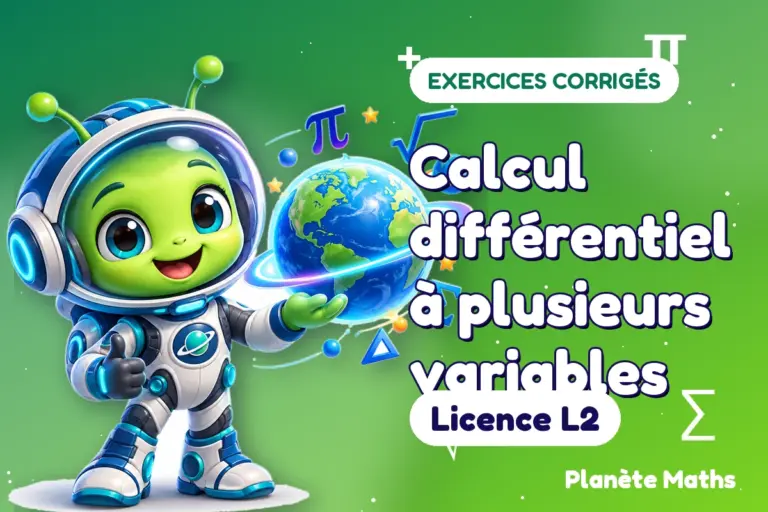 Exercices corrigés de maths en Licence L2 : Calcul différentiel à plusieurs variables — Zyro, l’explorateur de Planète Maths