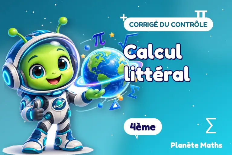 Corrigés de contrôles de maths en 4ème : Calcul littéral — Zyro, l’explorateur de Planète Maths