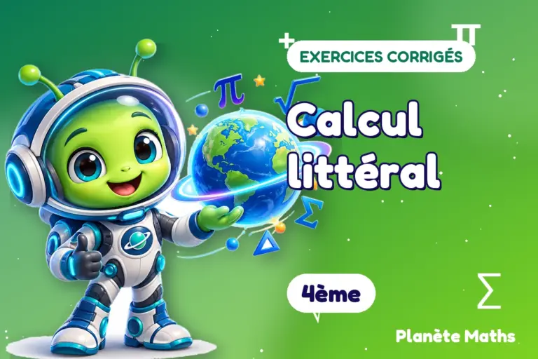 Exercices corrigés de maths en 4ème : Calcul littéral — Zyro, l’explorateur de Planète Maths