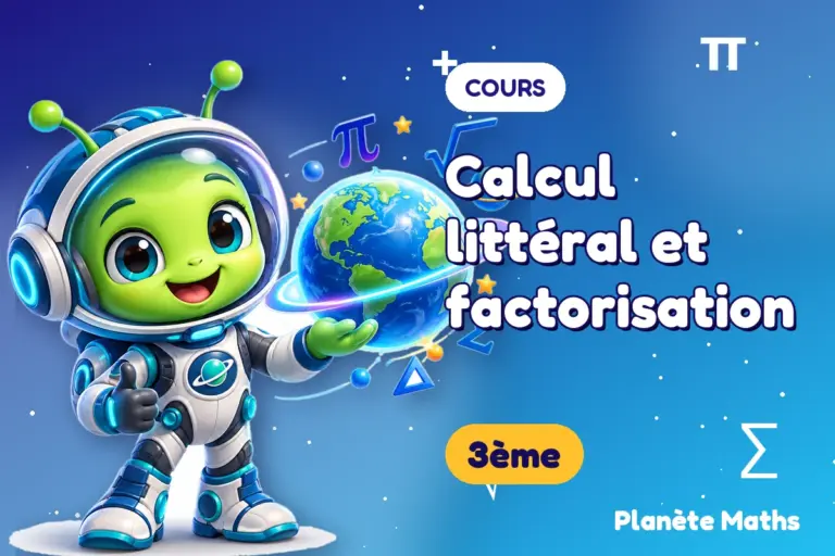Cours de maths en 3ème : Calcul littéral et factorisation — Zyro, l’explorateur de Planète Maths
