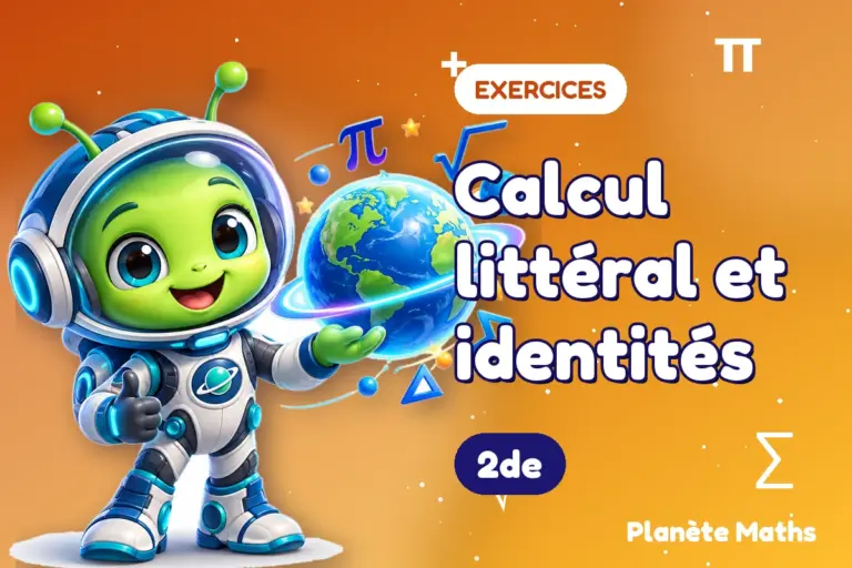 Exercices de maths en 2de : Calcul littéral et identités — Zyro, l’explorateur de Planète Maths