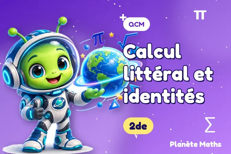 QCM de maths en 2de : Calcul littéral et identités — Zyro, l’explorateur de Planète Maths