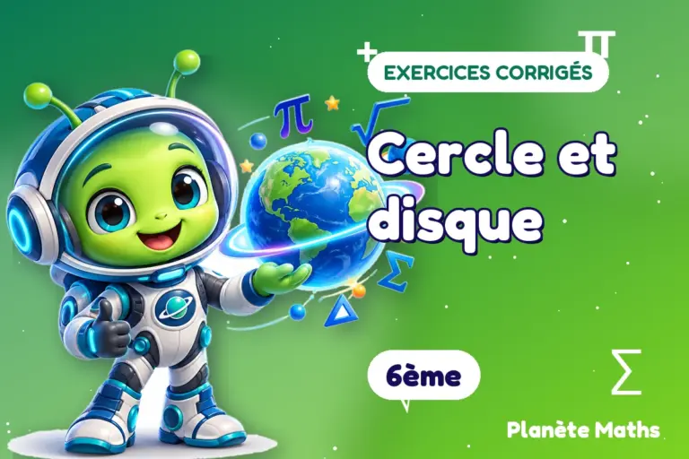 Exercices corrigés de maths en 6ème : Cercle et disque — Zyro, l’explorateur de Planète Maths