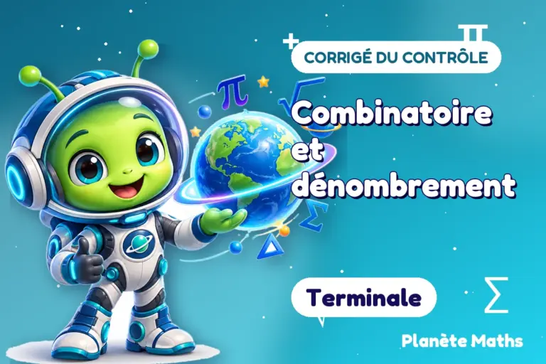 Corrigés de contrôles de maths en Terminale : Combinatoire et dénombrement — Zyro, l’explorateur de Planète Maths