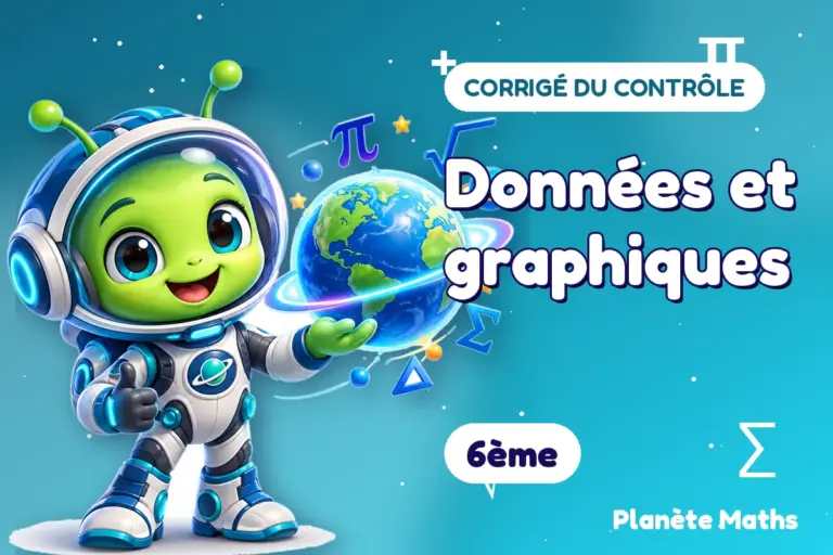 Corrigés de contrôles de maths en 6ème : Données et graphiques — Zyro, l’explorateur de Planète Maths