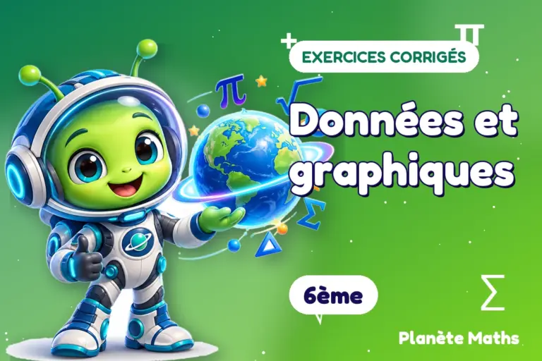 Exercices corrigés de maths en 6ème : Données et graphiques — Zyro, l’explorateur de Planète Maths