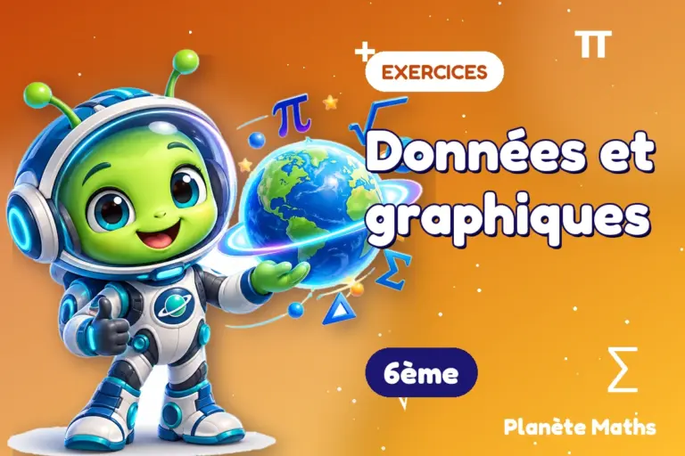 Exercices de maths en 6ème : Données et graphiques — Zyro, l’explorateur de Planète Maths