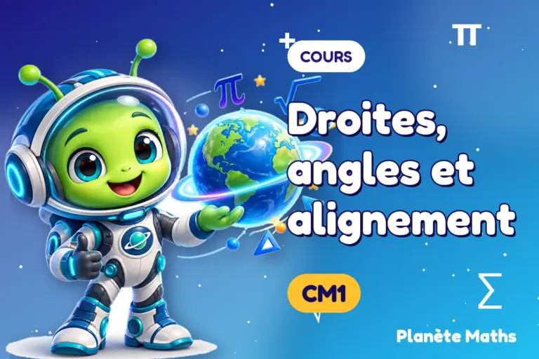 Cours de maths en CM1 : Droites, angles et alignement — Zyro, l’explorateur de Planète Maths