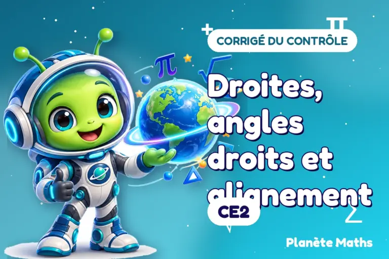 Corrigés de contrôles de maths en CE2 : Droites, angles droits et alignement — Zyro, l’explorateur de Planète Maths