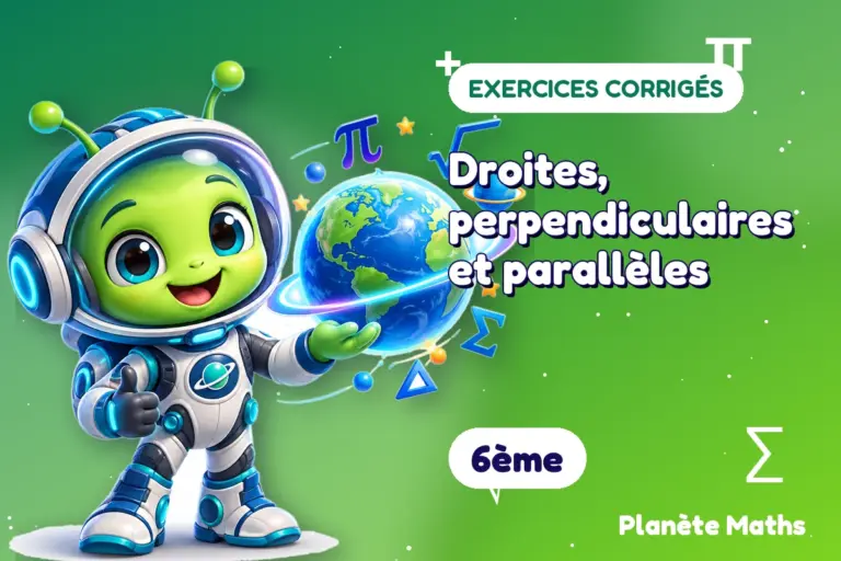 Exercices corrigés de maths en 6ème : Droites, perpendiculaires et parallèles — Zyro, l’explorateur de Planète Maths