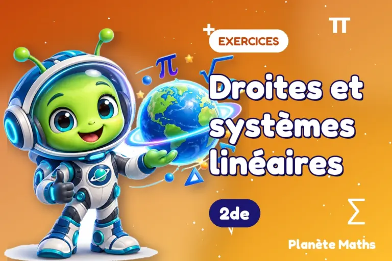 Exercices de maths en 2de : Droites et systèmes linéaires — Zyro, l’explorateur de Planète Maths