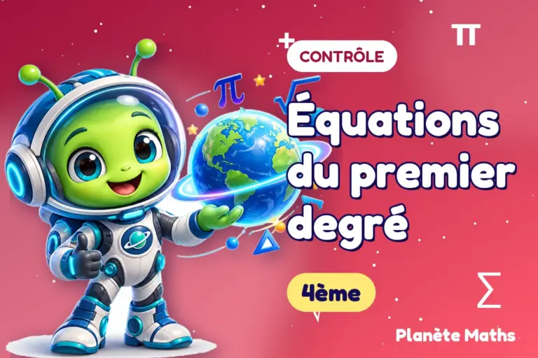 Contrôles de maths en 4ème : Équations du premier degré — Zyro, l’explorateur de Planète Maths