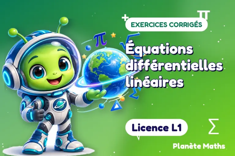 Exercices corrigés de maths en Licence L1 : Équations différentielles linéaires — Zyro, l’explorateur de Planète Maths