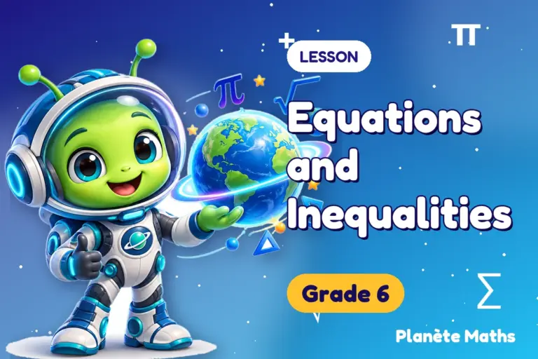 Math lessons Grade 6 : Equations and Inequalities — Zyro the alien explorer of Planète Maths