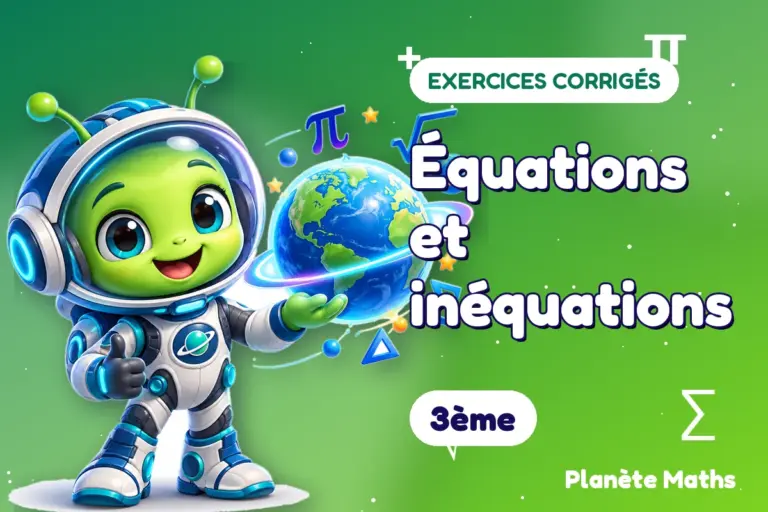 Exercices corrigés de maths en 3ème : Équations et inéquations — Zyro, l’explorateur de Planète Maths