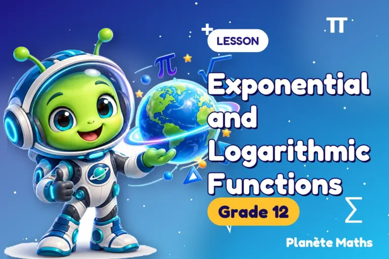 Math lessons Grade 12 : Exponential and Logarithmic Functions — Zyro the alien explorer of Planète Maths