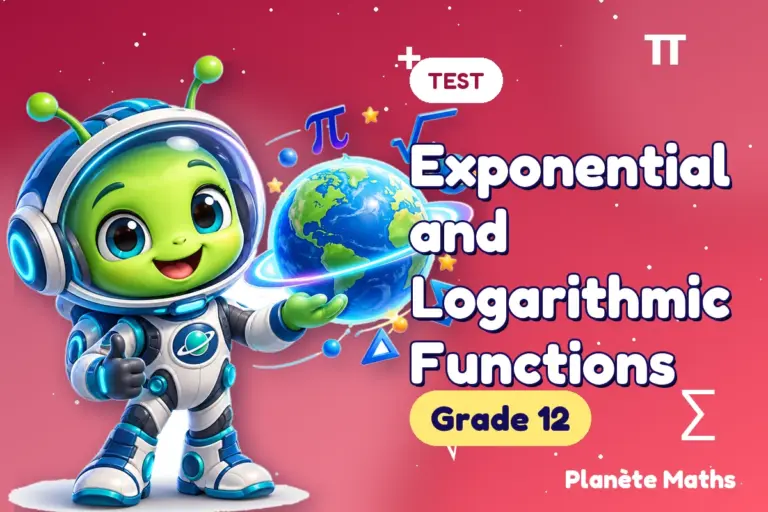 Math tests Grade 12 : Exponential and Logarithmic Functions — Zyro the alien explorer of Planète Maths