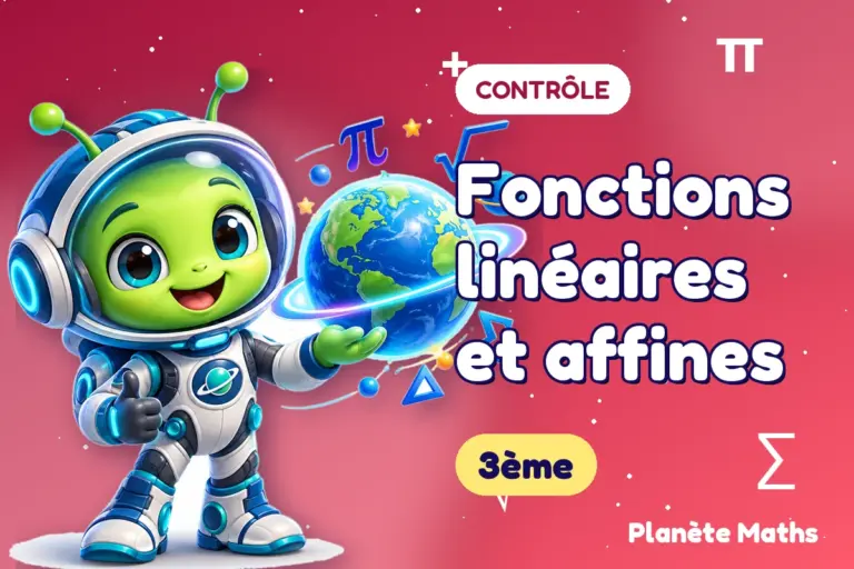 Contrôles de maths en 3ème : Fonctions linéaires et affines — Zyro, l’explorateur de Planète Maths