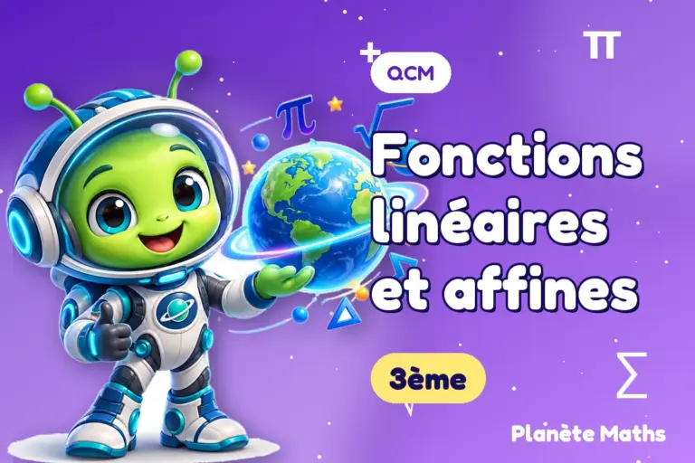 QCM de maths en 3ème : Fonctions linéaires et affines — Zyro, l’explorateur de Planète Maths