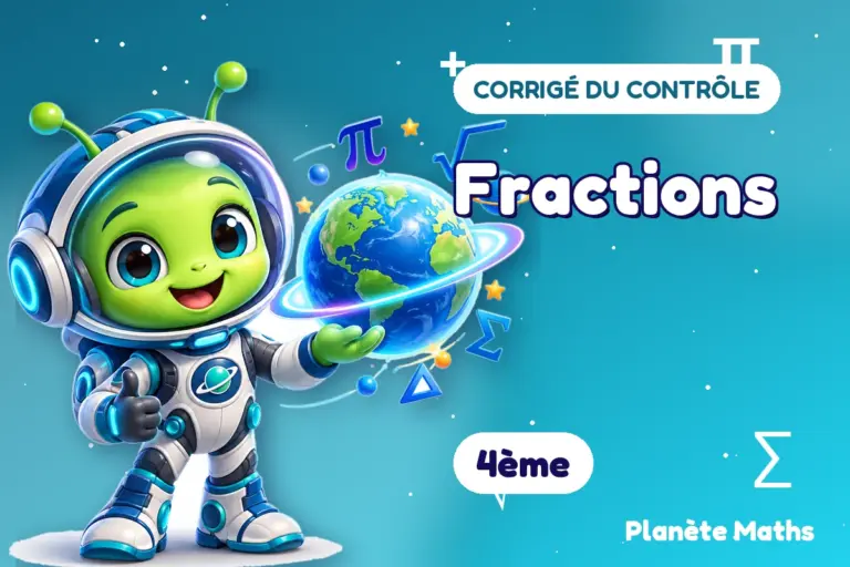Corrigés de contrôles de maths en 4ème : Fractions — Zyro, l’explorateur de Planète Maths