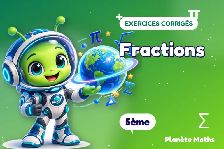 Exercices corrigés de maths en 5ème : Fractions — Zyro, l’explorateur de Planète Maths