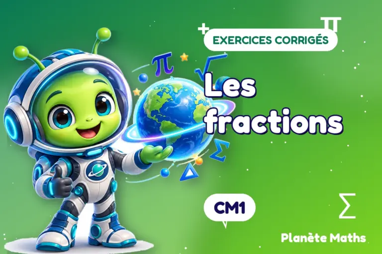 Exercices corrigés de maths en CM1 : Les fractions — Zyro, l’explorateur de Planète Maths