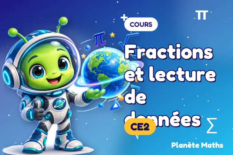 Cours de maths en CE2 : Fractions et lecture de données — Zyro, l’explorateur de Planète Maths