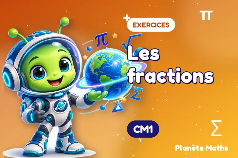 Exercices de maths en CM1 : Les fractions — Zyro, l’explorateur de Planète Maths