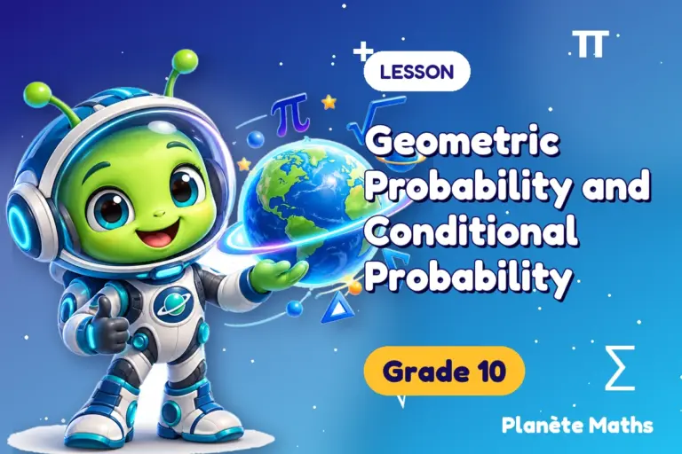 Math lessons Grade 10 : Geometric Probability and Conditional Probability — Zyro the alien explorer of Planète Maths