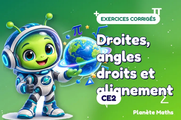 Exercices corrigés de maths en CE2 : Droites, angles droits et alignement — Zyro, l’explorateur de Planète Maths