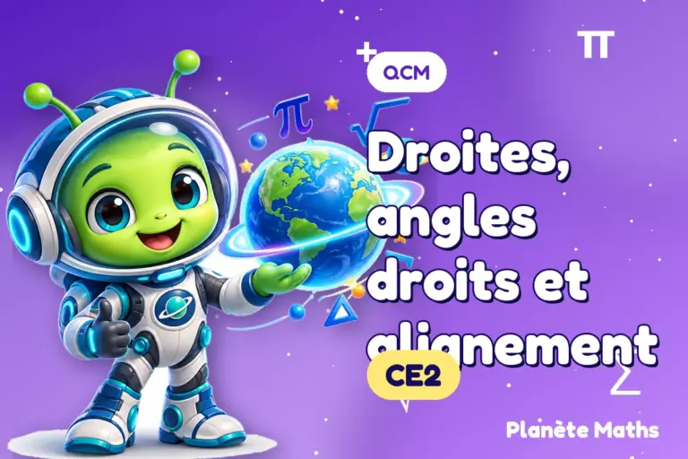 QCM de maths en CE2 : Droites, angles droits et alignement — Zyro, l’explorateur de Planète Maths
