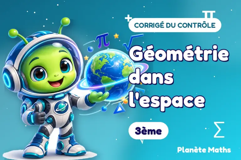 Corrigés de contrôles de maths en 3ème : Géométrie dans l'espace — Zyro, l’explorateur de Planète Maths