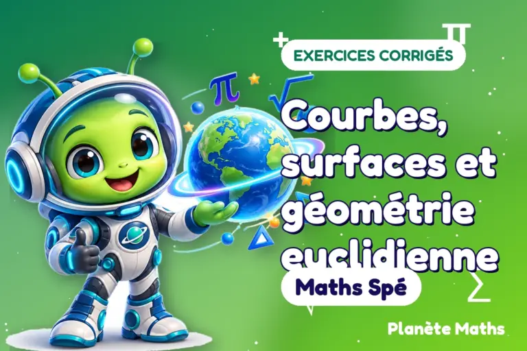 Exercices corrigés de maths en Maths Spé : Courbes, surfaces et géométrie euclidienne — Zyro, l’explorateur de Planète Maths