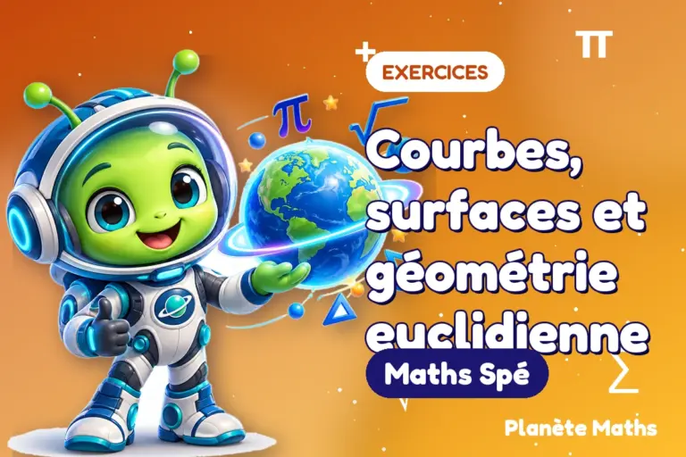 Exercices de maths en Maths Spé : Courbes, surfaces et géométrie euclidienne — Zyro, l’explorateur de Planète Maths