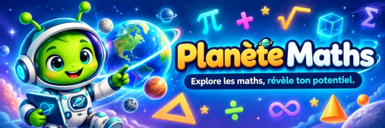 Planète Maths : Zyro le petit alien astronaute t’invite à explorer cours, exercices et QCM de maths du CP à la licence