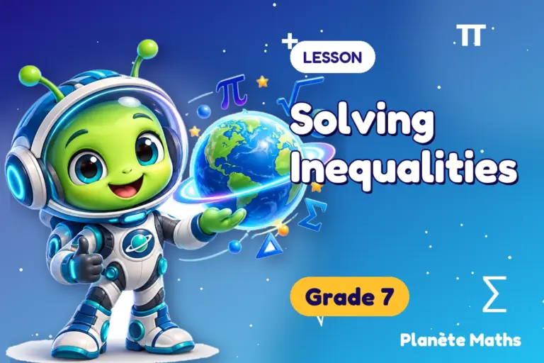 Math lessons Grade 7 : Solving Inequalities — Zyro the alien explorer of Planète Maths