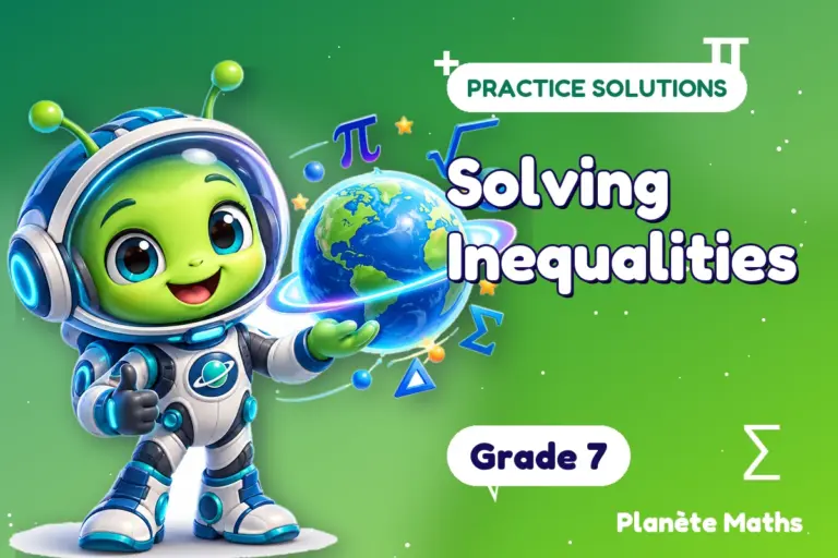 Practice solutions Grade 7 : Solving Inequalities — Zyro the alien explorer of Planète Maths