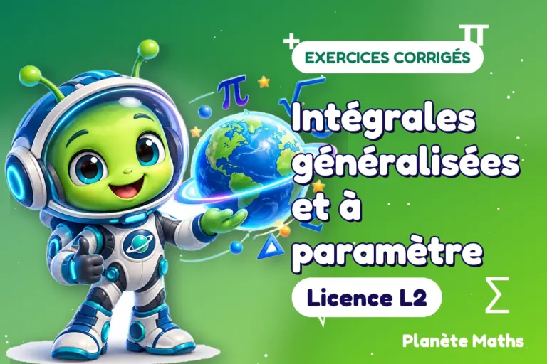 Exercices corrigés de maths en Licence L2 : Intégrales généralisées et à paramètre — Zyro, l’explorateur de Planète Maths