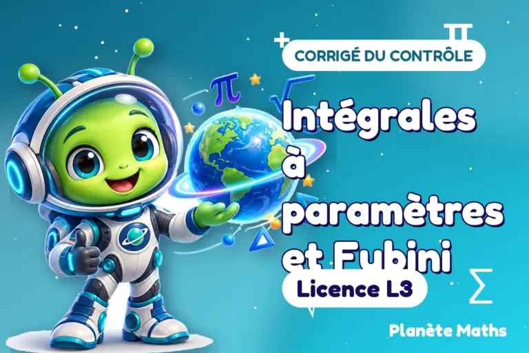 Corrigés de contrôles de maths en Licence L3 : Intégrales à paramètres et Fubini — Zyro, l’explorateur de Planète Maths