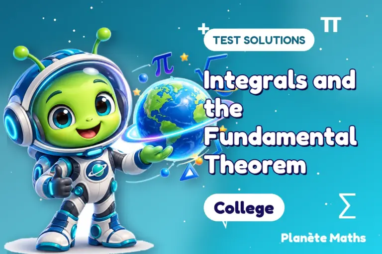 Test solutions College : Integrals and the Fundamental Theorem — Zyro the alien explorer of Planète Maths