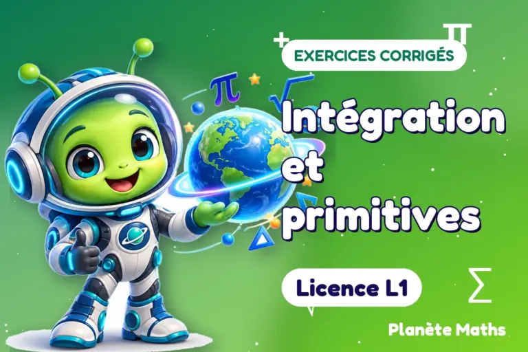 Exercices corrigés de maths en Licence L1 : Intégration et primitives — Zyro, l’explorateur de Planète Maths